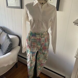 Rare Mark Fore & Strike Beachy Madras Soft Pastel Cotton Pant Woman’s Sz 14